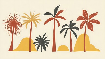 Obraz premium Vintage palm tree art image