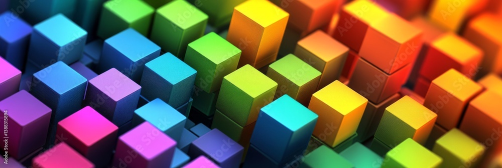 Poster a vivid hyperreal digital image of neon shapes intricately patterned, rendered with sharp precision