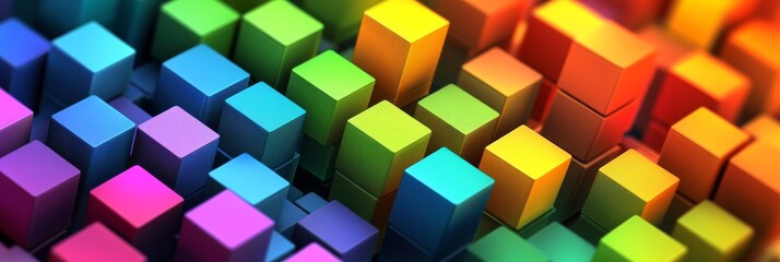 Obraz premium A vivid hyperreal digital image of neon shapes intricately patterned, rendered with sharp precision