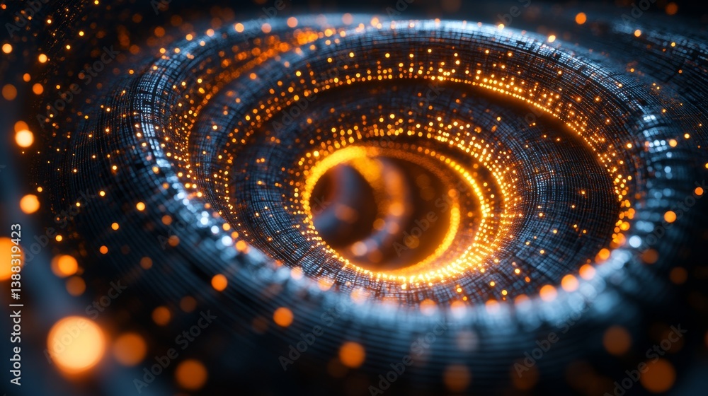 Poster luminous vortex: a captivating abstract rendering of swirling light and energy