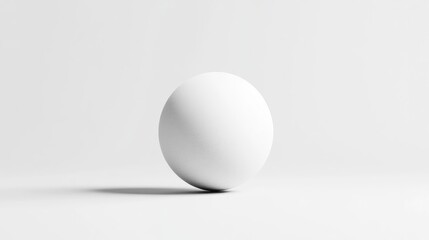 Single white sphere on plain background