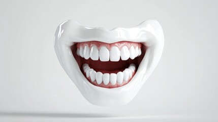 Naklejka premium Smiling mouth, teeth, healthy smile, 3D render