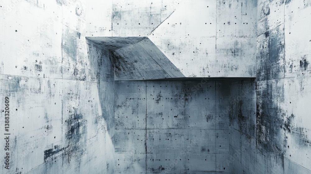 Poster abstract modern concrete architecture with geometric design in monotone style