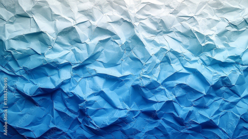 Poster abstract crumpled blue paper texture gradient background for creative design use