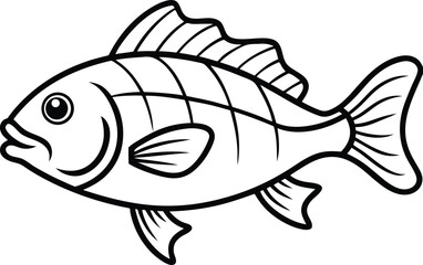 Fototapeta premium Snapper Fish Line art Design with white background