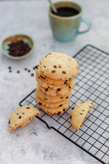 Homemade delicious chocolate chip cookies.