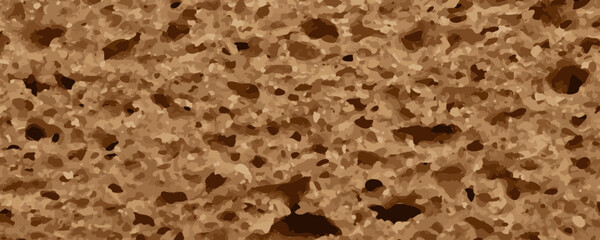 Bread slice macro texture, baked dough pattern. Brown bread loaf cut close up, wheat toast slice