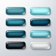 glass buttons for web and apps isolated