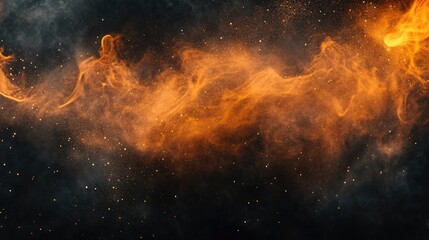 Fototapeta premium Splendid Golden Nebula with Swirling Clouds and Sparkling Stars, Evoking a Sense of Cosmic Majesty and Wonder