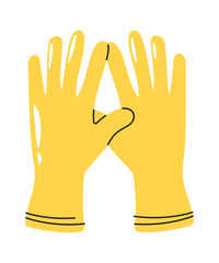 Protective rubber gloves laboratory wear
