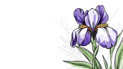 A purple flower with a green stem. Generated using AI.