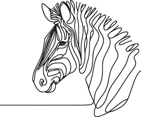 Minimalist Zebra Line Drawing