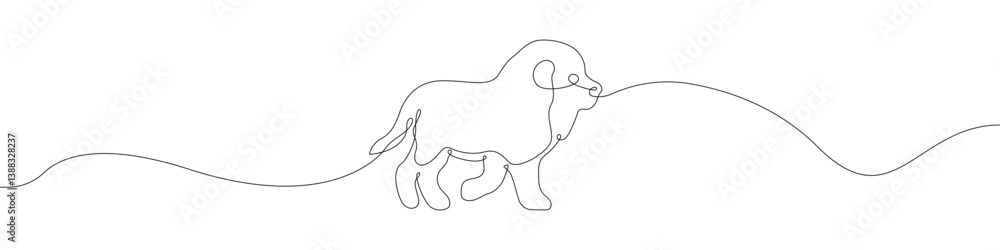 Aufkleber lion icon line continuous drawing vector. one line king of beasts icon vector background. lion icon.