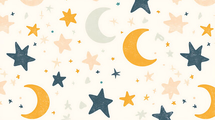 A pattern of stars and a large moon. Generated using AI.