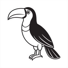 Obraz premium Toucan silhouette bundle set in vector style clip art with white background