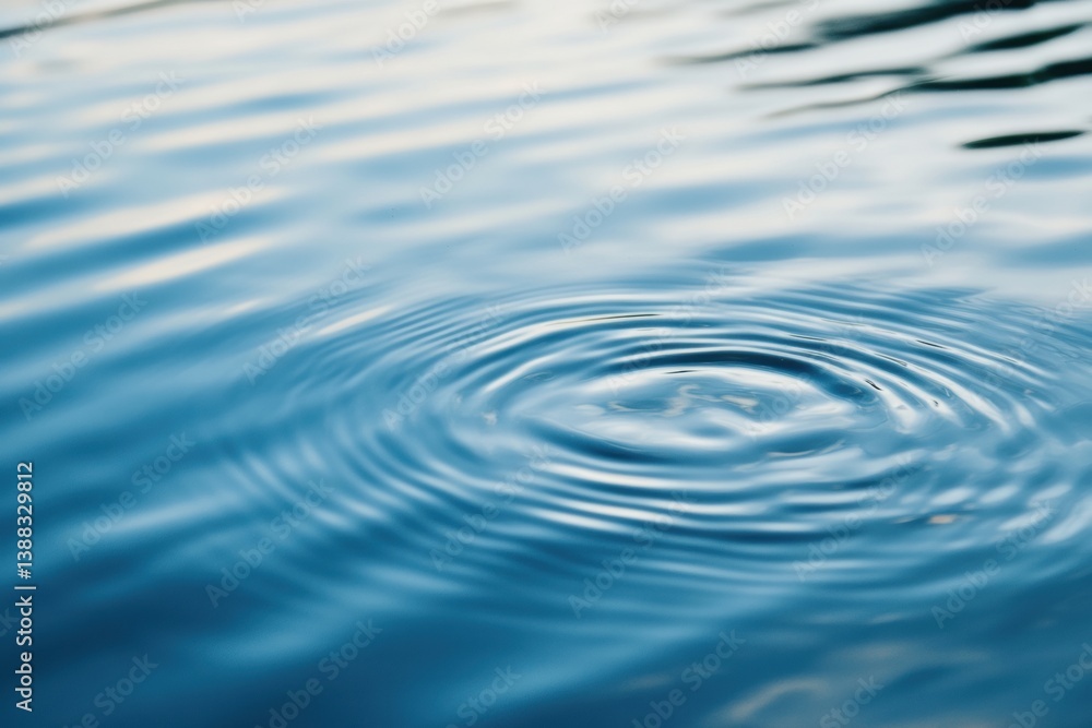 Aufkleber soft ripples create a peaceful surface on still water under gentle light reflecting natures calm ele