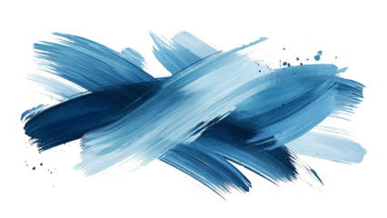 Png of An artistic blend of blue paint strokes on transparent background.