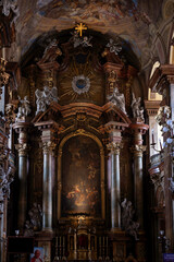 Obraz premium Interior and architectural details of the University Church in Wrocław, Poland.