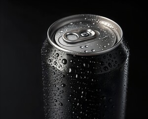 soda can on black background