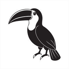 Toucan silhouette bundle set in vector style clip art with white background