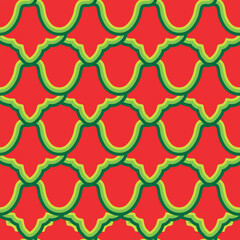 Fototapeta premium Floral pattern Tatar Native Ornamental border with tulips. Culture of the Tatar people, symbols of green and red