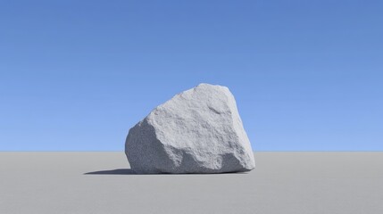 Solitary white rock against a clear sky