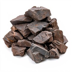 Close-up of Heavy Iron Ore Stones Showcasing Their Natural Texture and Color