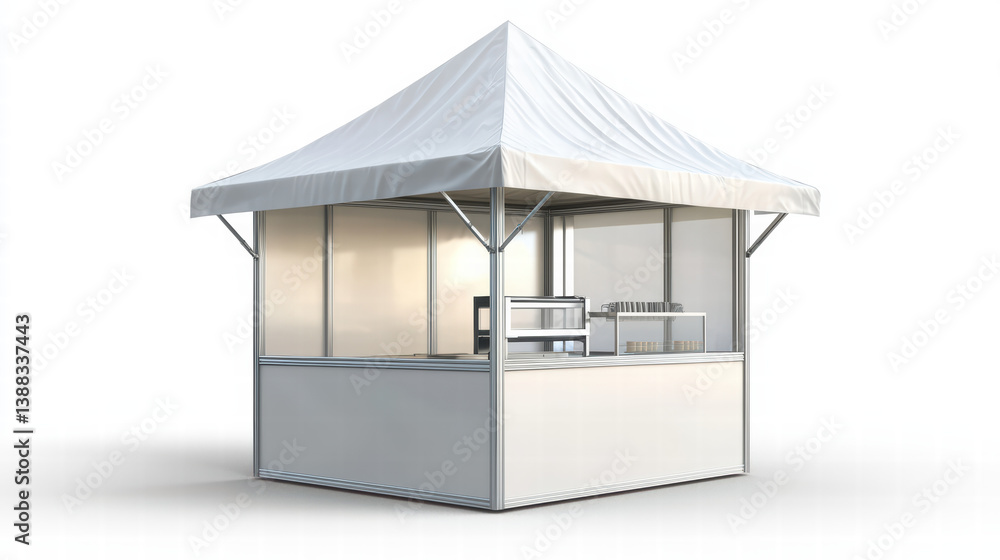 Poster event booth: a sleek and modern event booth stands ready for action, showcasing its inviting structu