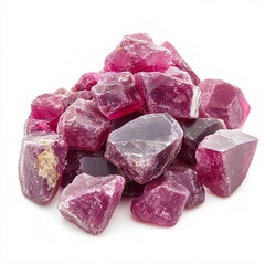 Glimmering raw rubies showcasing natural beauty and deep red hues