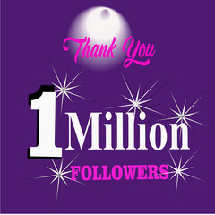 1 Million Followers social media design