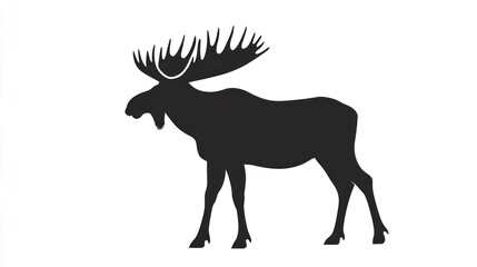 Fototapeta premium Silhouette of a Moose in Profile