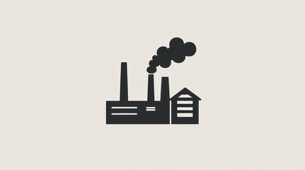 Industrial plant, smoke stacks, factory illustration, simple graphic for presentation
