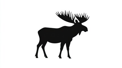 Fototapeta premium Silhouette of a Moose, Profile View, Nature