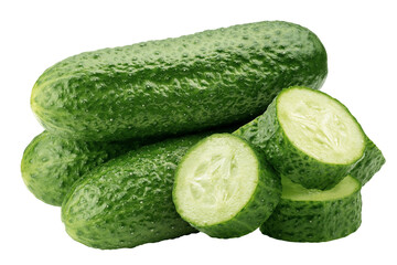 Cucumber isolated on white background, full depth of field