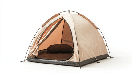 Camping Tent in Solitude: An inviting camping tent stands ready in a quiet space, perfect for solitude, reflection, and a relaxing time away, ideal for outdoor enjoyment.