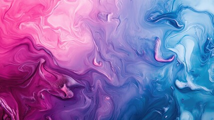 Obraz premium Radiant Pink and Blue Paint Swirls with Soft Gradient, Highlighting Harmony and Elegance in Abstract Art