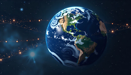 Naklejka premium Earth in Space: A Stunning Visual of Our Planet
