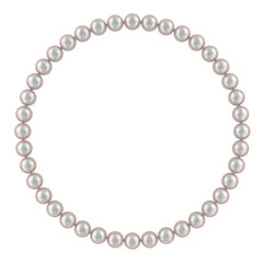 Pearl necklace. Necklace from pink pearls, 3D rendering isolated on transparent background