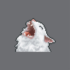 White cat meowing, pixel art meme © Judith R.S