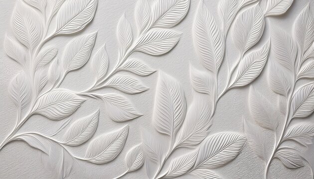 textured white paper with delicate leaf patterns and a subtle embossed design