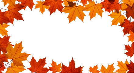 Autumn maple leaf border frame