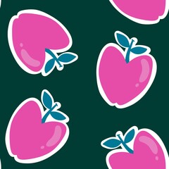 Summer fruit seamless apples pattern for wrapping paper and fabrics and linens and kids clothes print