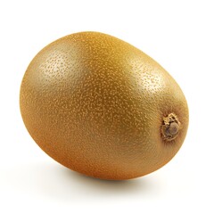 Golden kiwi fruit with a smooth skin, isolated on white backdrop