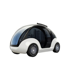 A Futuristic Self-Driving Car With Minimalistic Design Isolated on Transparent Background