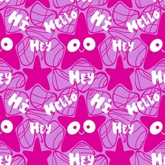 Ocean animals seamless sea starfish pattern for wrapping paper and fabrics and kids clothes print