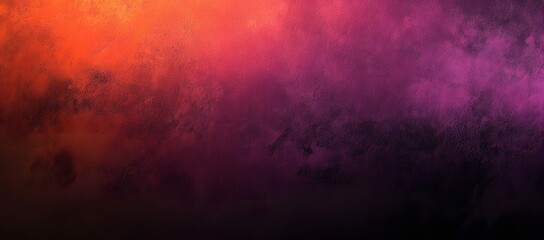 Haze of color orange fades into shades of pink and purple. Dark below