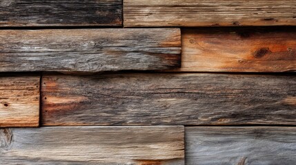 Fototapeta premium Rustic Wood Plank Background Texture with Natural Grain and Aged Finish