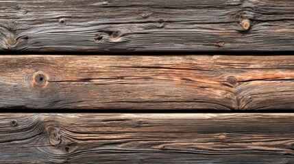 Naklejka premium Rustic Wood Planks Texture Showing Grain and Knots for Backgrounds