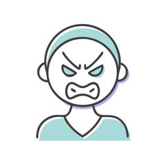 Angry face illustration with bold expression  