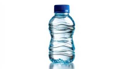 Clear Bottled Water Isolated on White Background for Hydration Concept